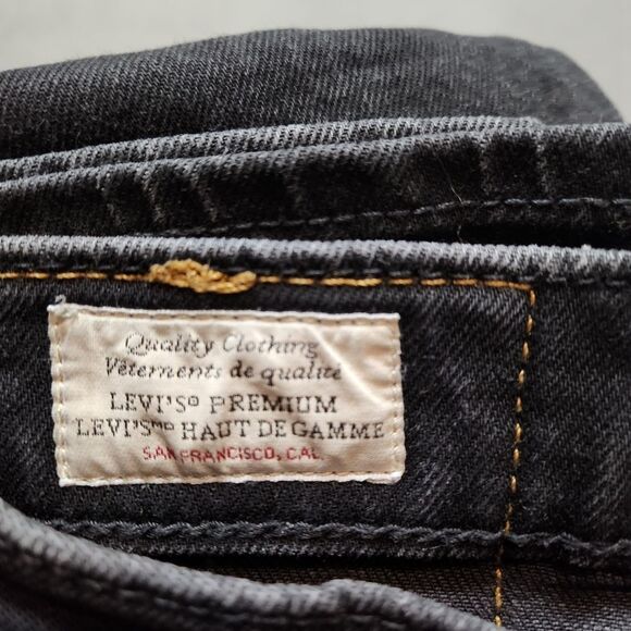 Levis 502 Jeans Mens 33 Black Tapered Denim - Picture 10 of 16